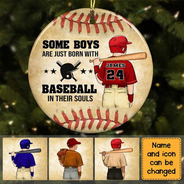 Love Baseball Circle Personalized Ornament-Gift For Baseball Lovers