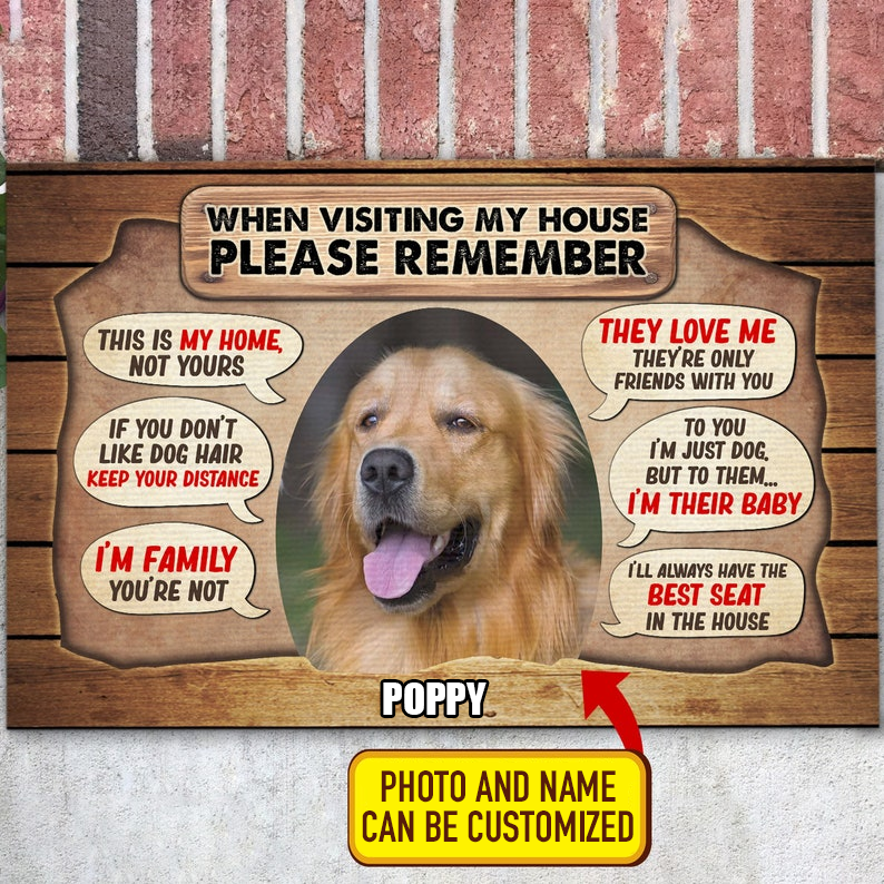Personalized When Visiting My House Please Remember Dog Doormat