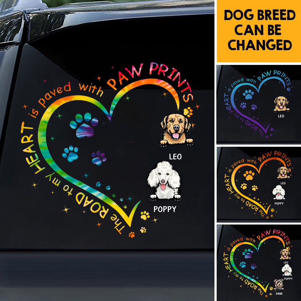 The Road To My Heart Is Paved With Pawprints Personalized Sticker