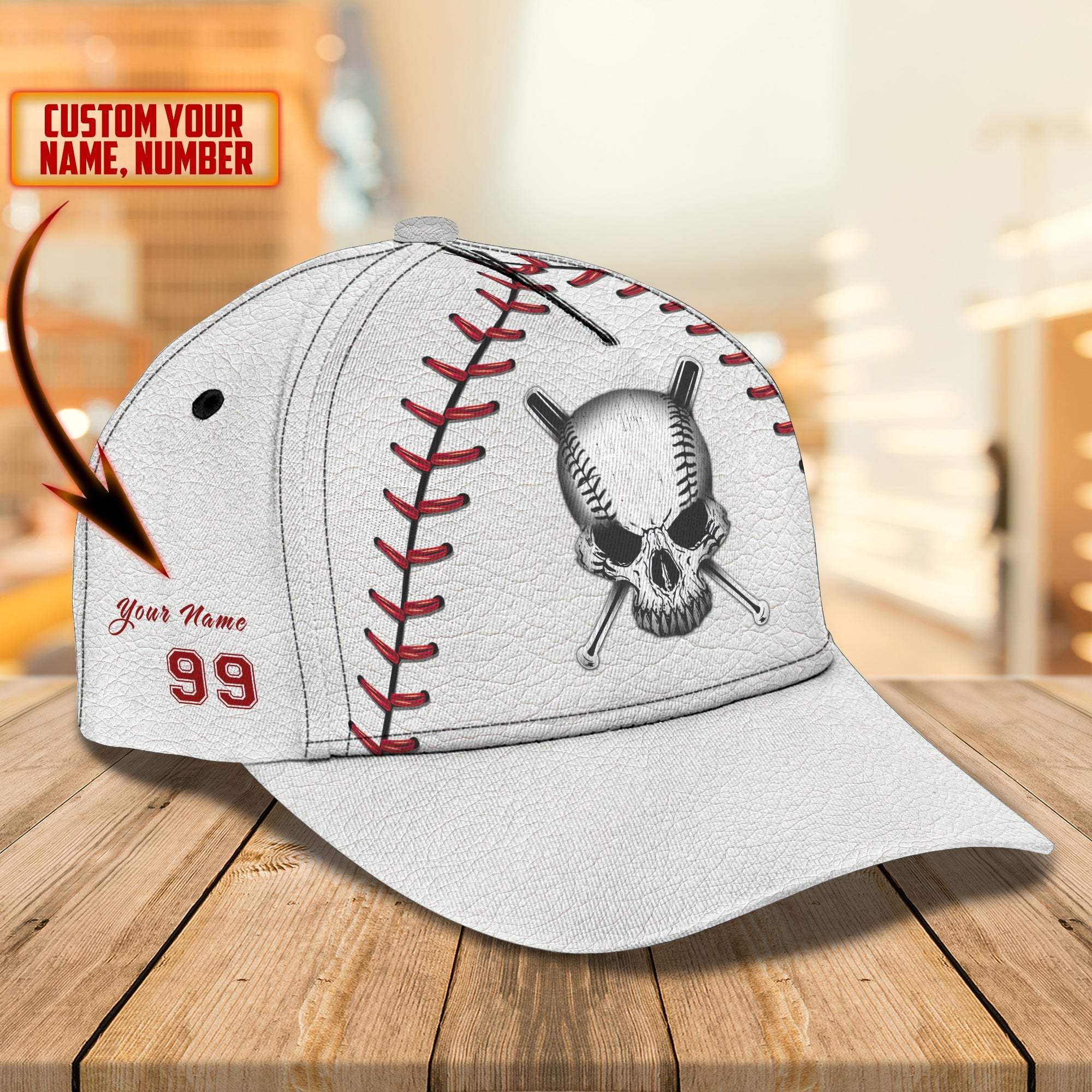 Baseball Player - Personalized Name Number Cap For Baseball Lover