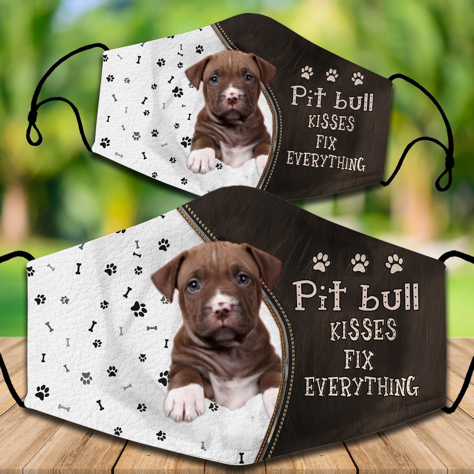 Pit bull Kisses Fix Everything Veil