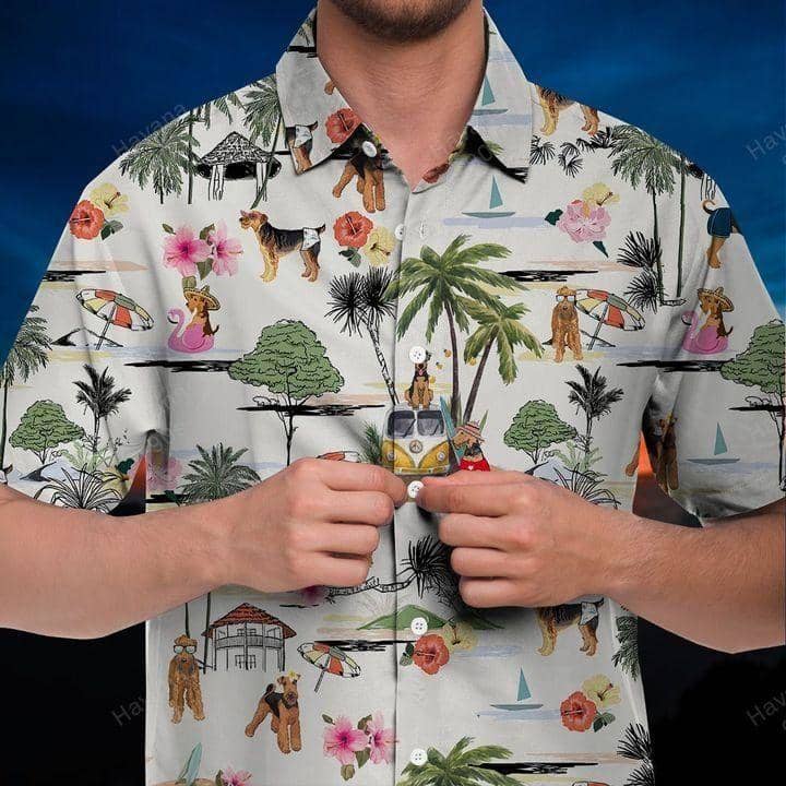 Airedale Hawaiian Shirt Hawaii Beach Retro