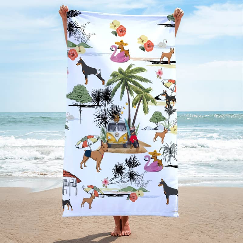 MINIATURE PINSCHER Summer Beach Towel