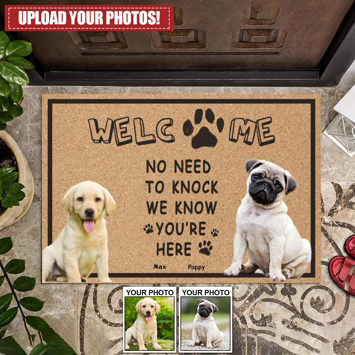 Personalized No Need To Knock For Dog Lovers Doormat