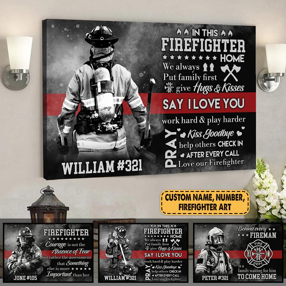 Personalized Canvas & Poster Custom Name Fireman