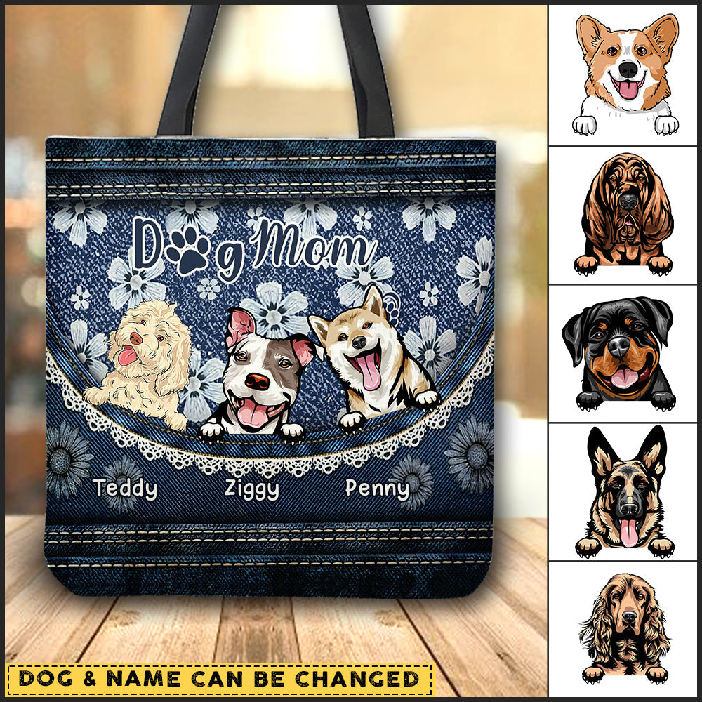 Dog Mom Personalized Tote Bag
