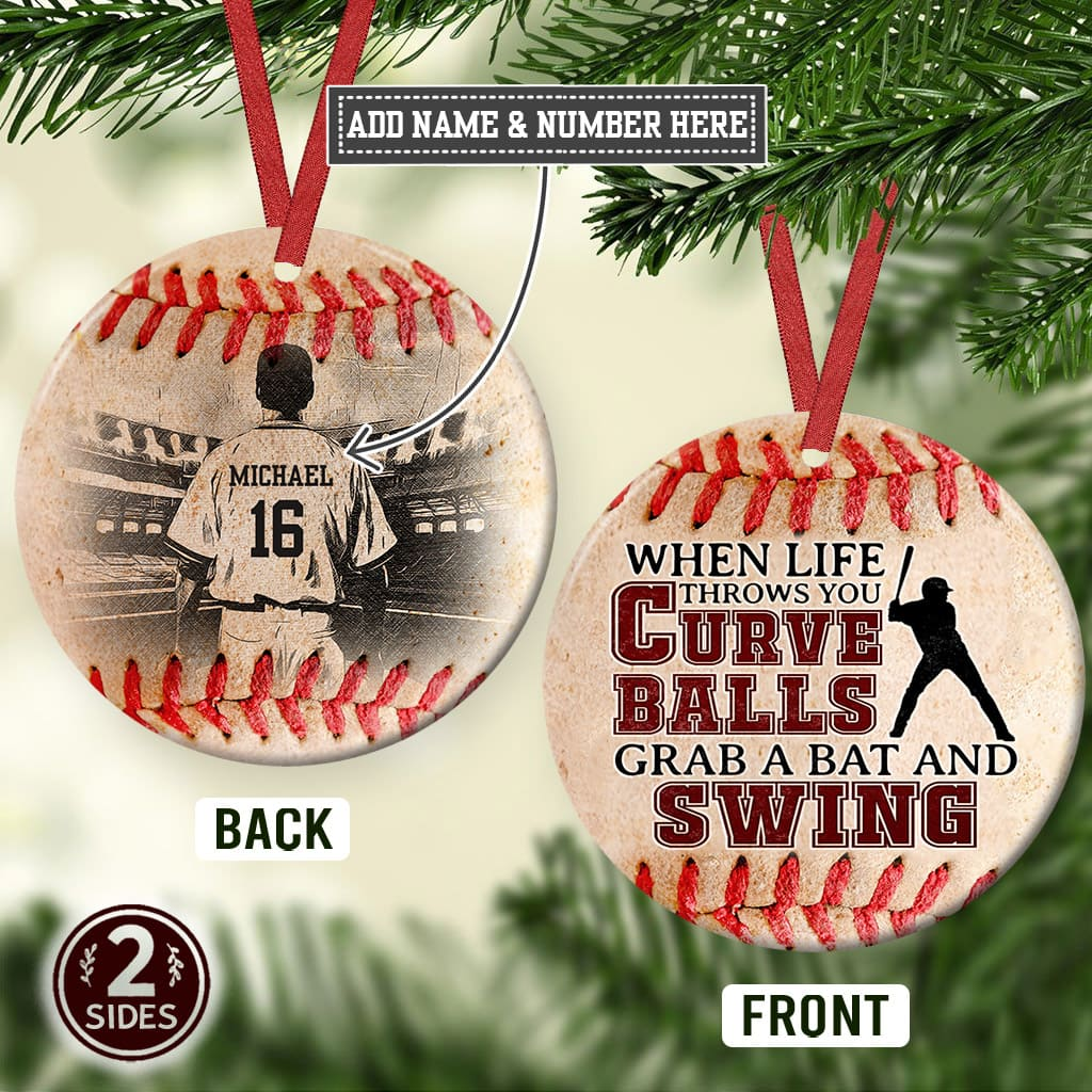 When Life Throws You Curve Balls-Personalized Ornament For Baseball Lovers