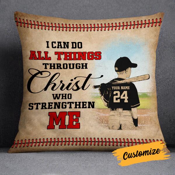 I Can Do All Things- PERSONALIZED Pillowcase For Baseball Lovers