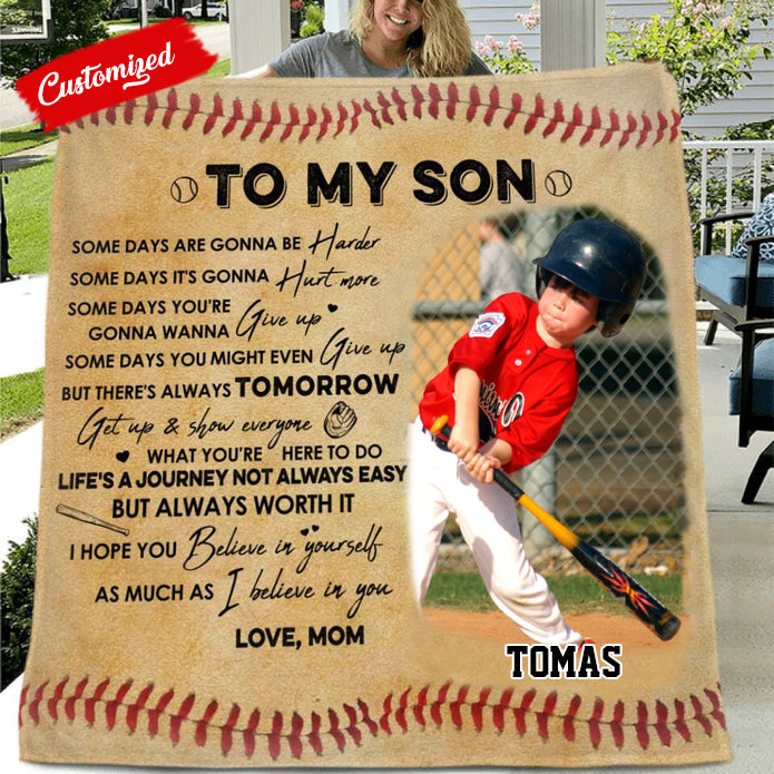 Gift For Baseball Lover Personalized Blanket - Gift Idea For Son/Grandson