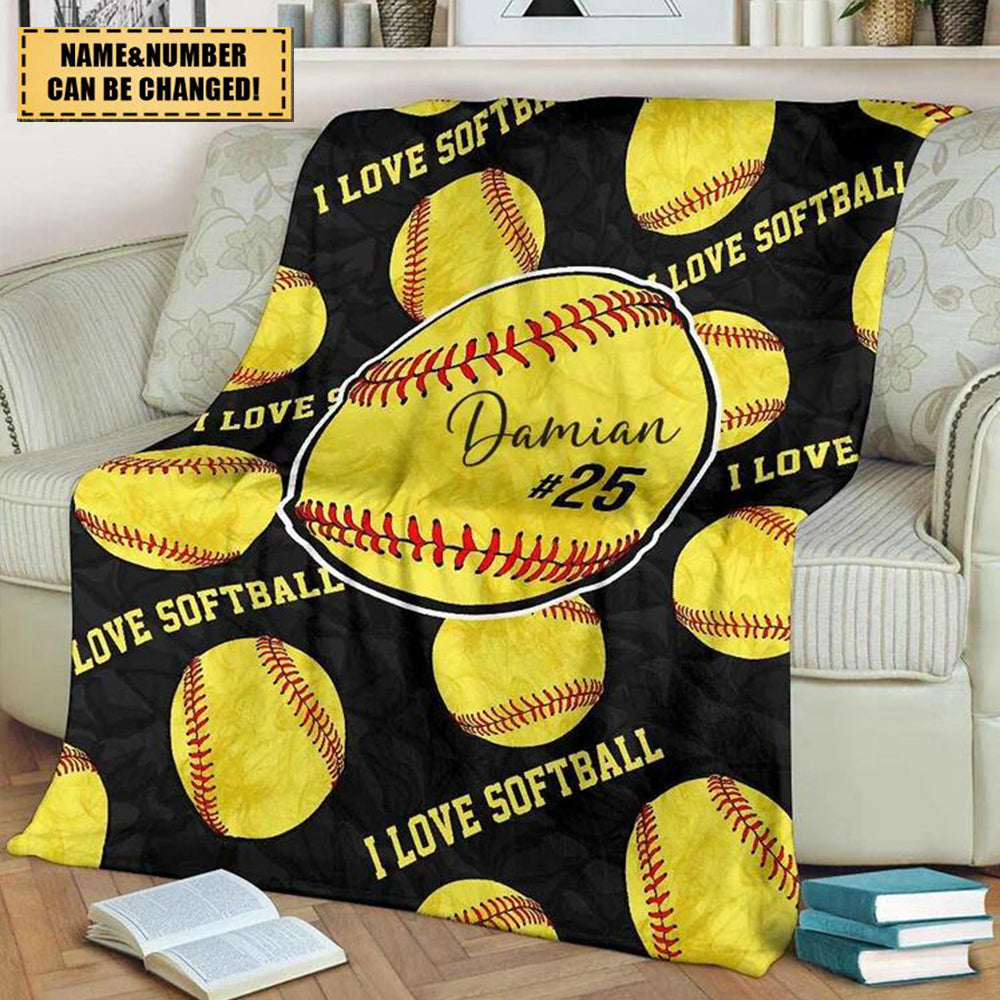 Personalized Lovely Softball Blanket For Comfort & Unique