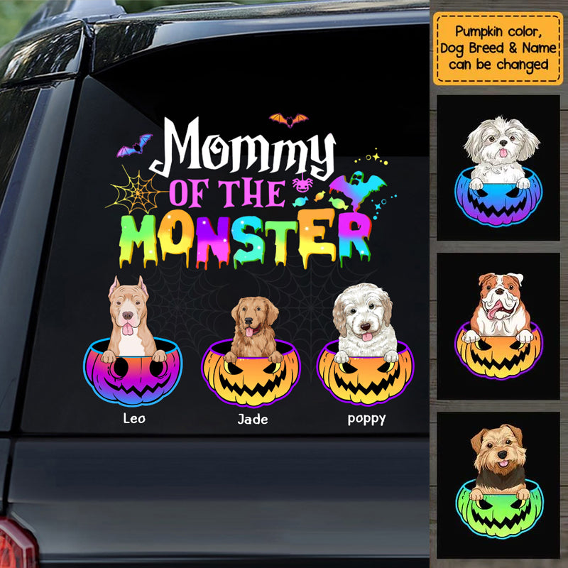 Mommy Of The Monster Dog Mom Halloween Pumpkin Personalized Sticker