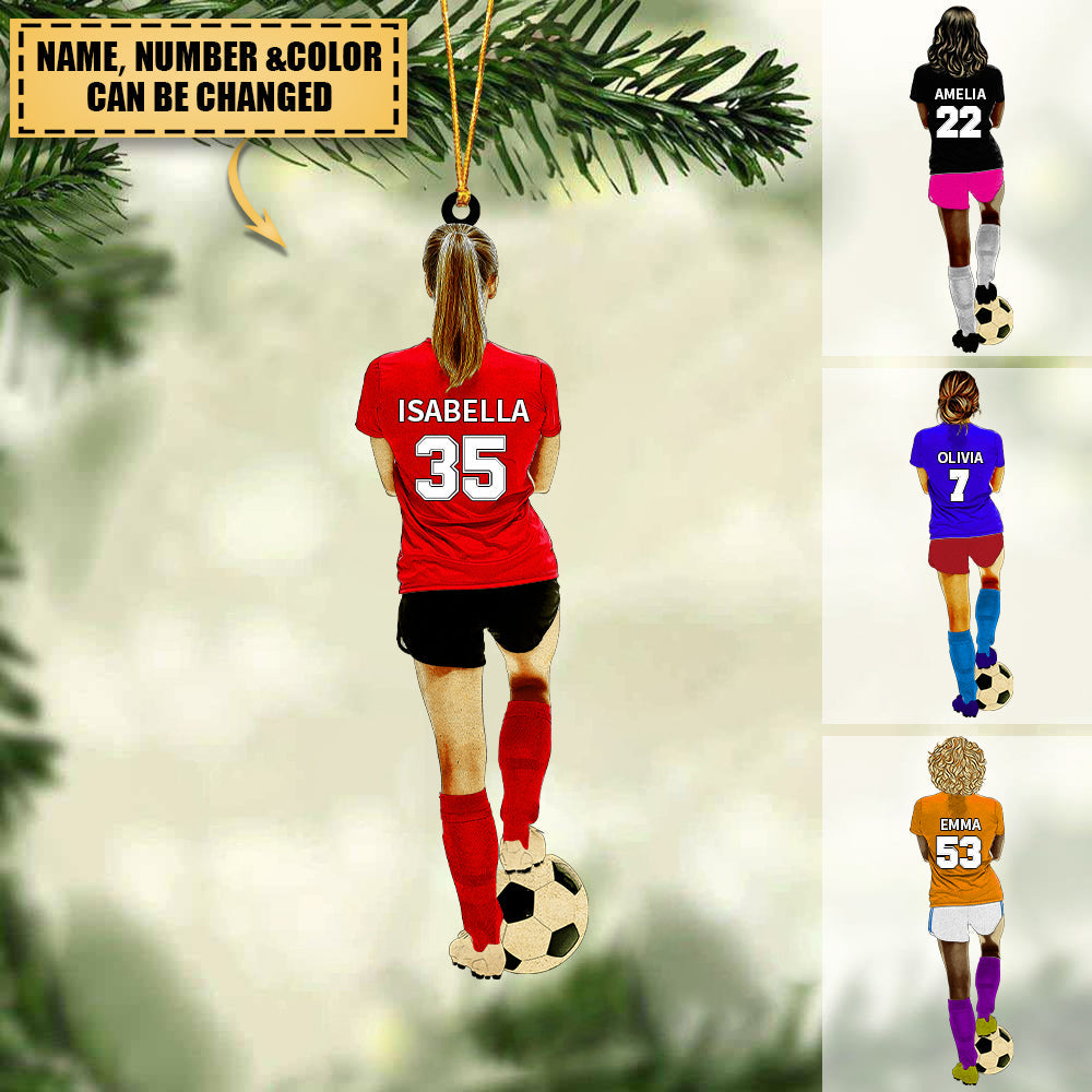 Personalized Soccer Player Christmas Ornament - Great Gift Idea For Soccer Players&Soccer Lovers
