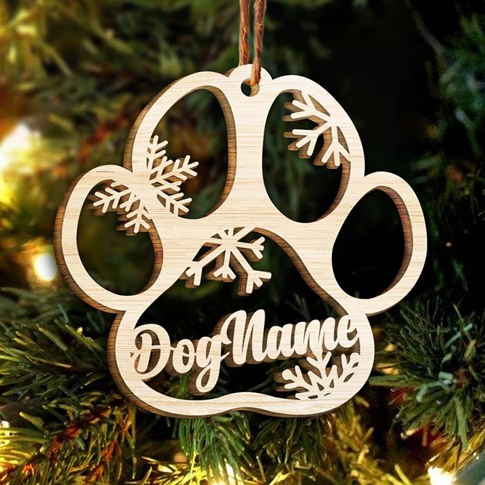 Happy Christmas With Fur Babies - Personalized Paw Ornament