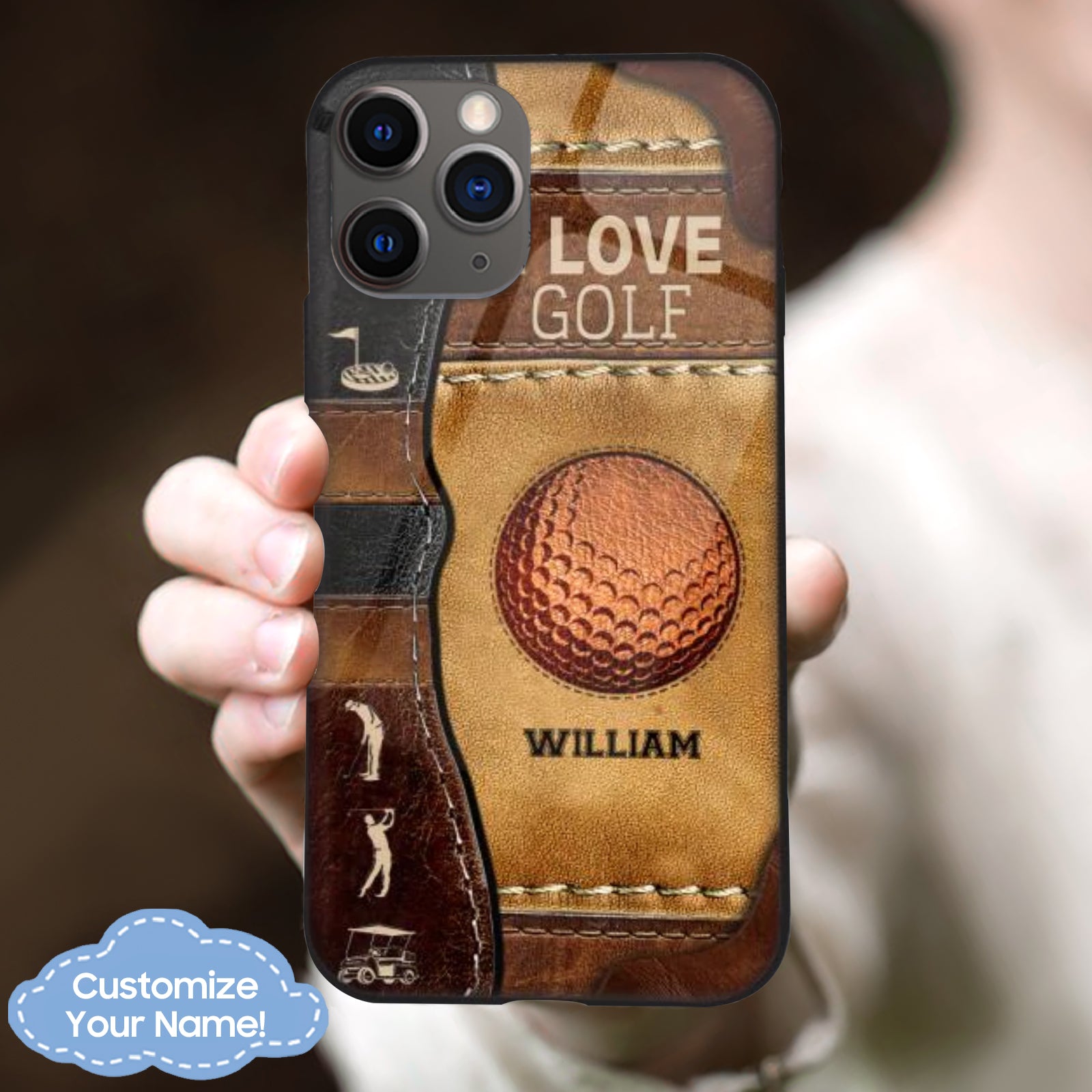 Golf Lover I Love Golf Personalized Glass Phone Case