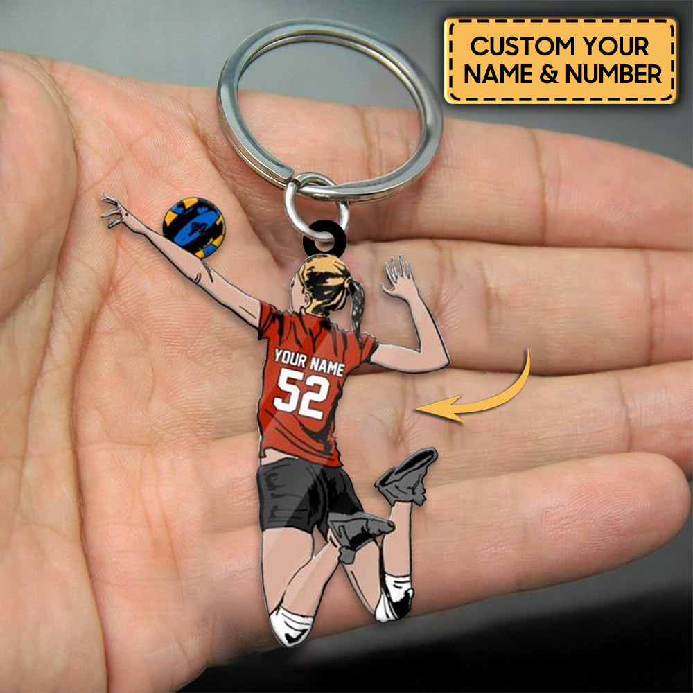 PERSONALIZED VOLLEYBALL LOVER KEYCHAIN GIFT