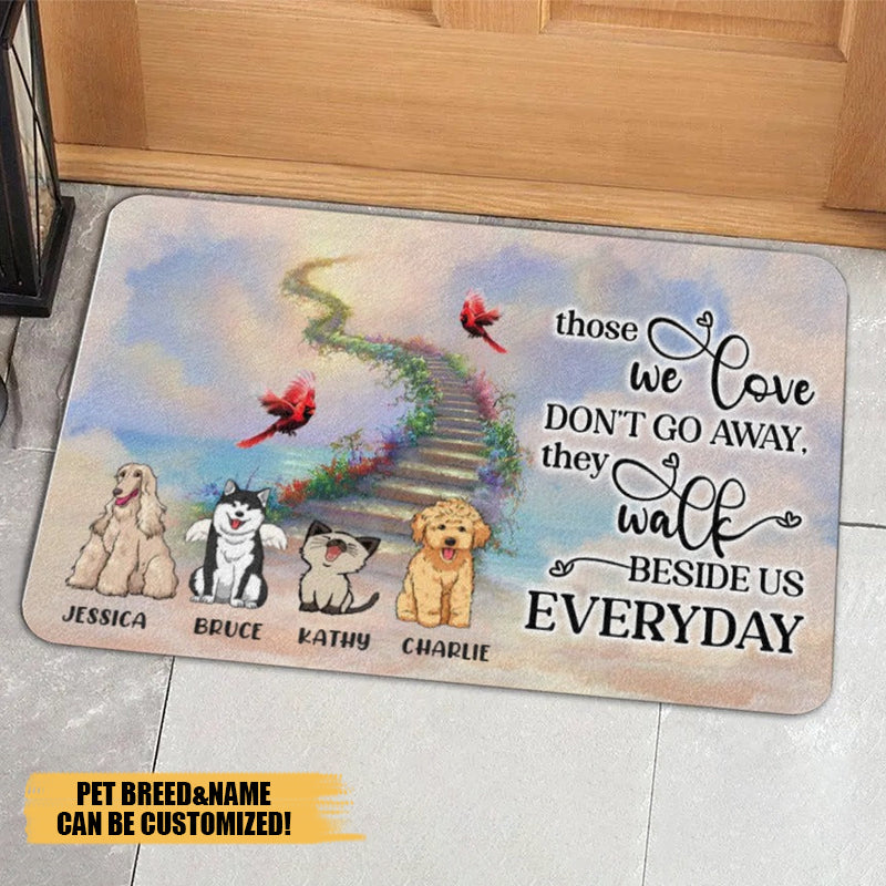 Those We Love Don't Go Away Personalized Dog Doormat