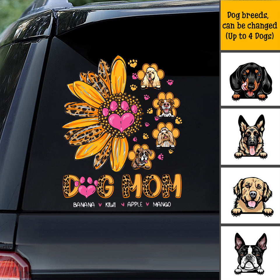 Sunflower Dog Mom Personalized Sticker- DIY Gift For Pet Lovers