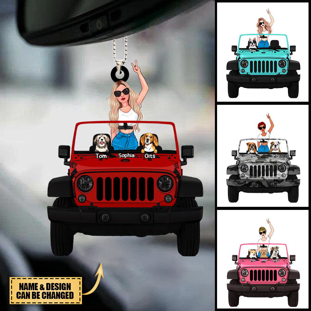 Just A Girl Who Loves Jeeps And Dogs Personalized Ornament