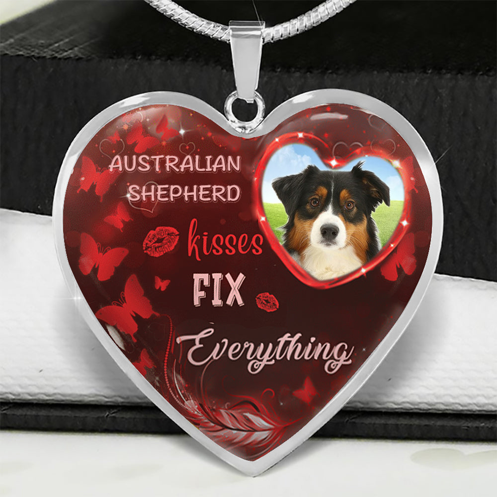 Australian Shepherd Kisses Fix Everything Necklace