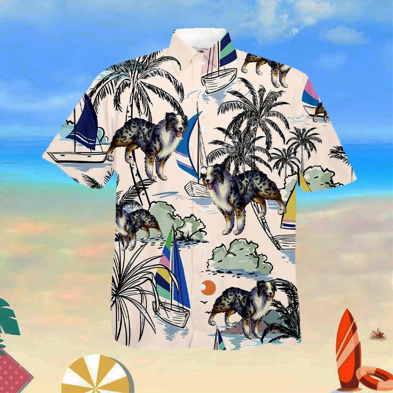 Australian Sheepdog2 Summer Beach Hawaiian Shirt