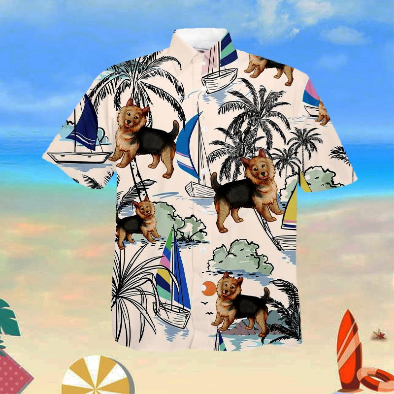 Australian Terrier Summer Beach Hawaiian Shirt