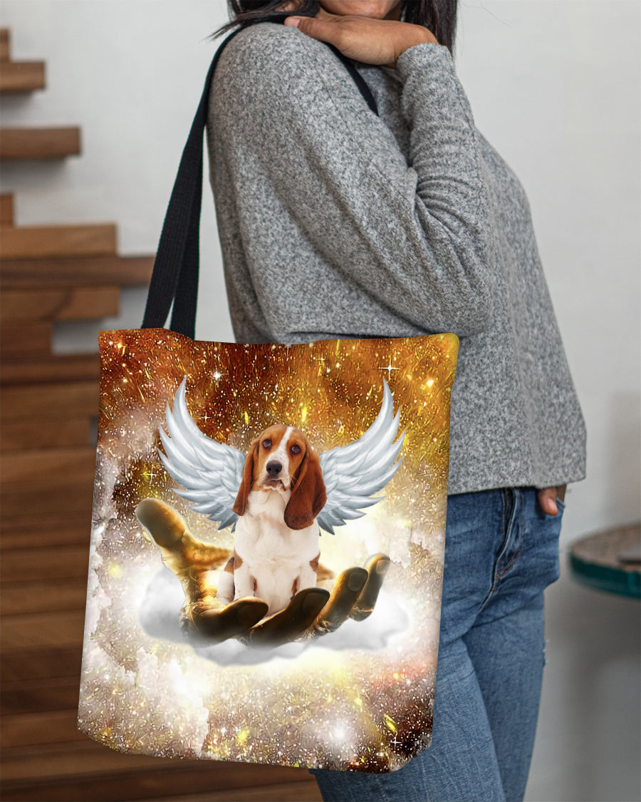 Basset Hound Angel On Hand Tote Bag