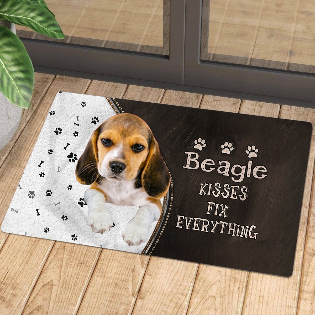 Beagle2 Kisses Fix Everything Doormat