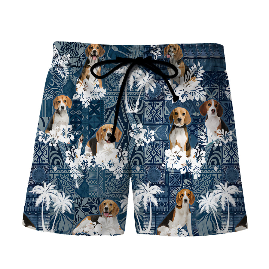 Beagle Beach Hawaiian Shorts