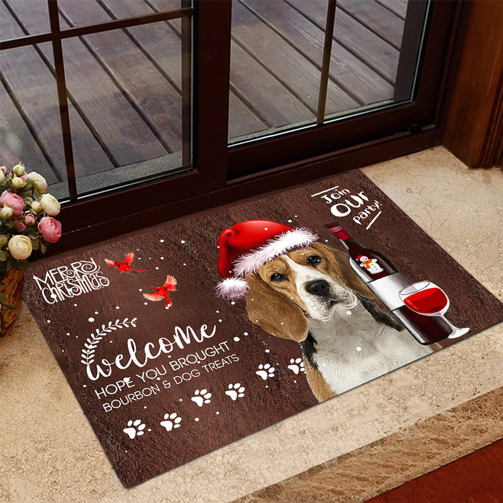 Beagle Join Our Party Christmas Doormat