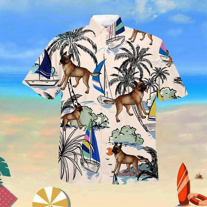 Belgian Malinois Summer Beach Hawaiian Shirt