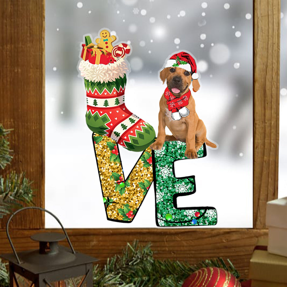 Boerboel LOVE Christmas Stocking Sticker