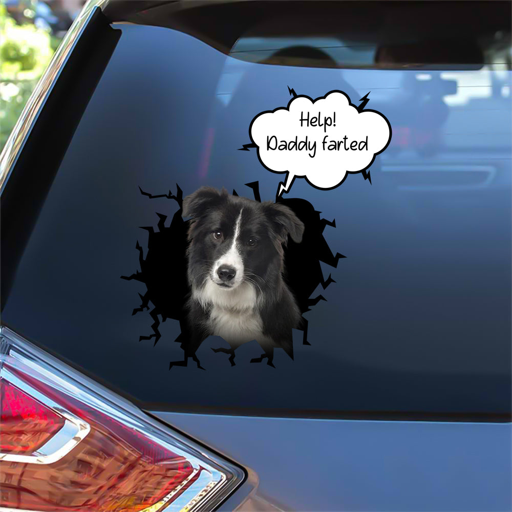 Border-Collie Daddy Farted Funny Sticker