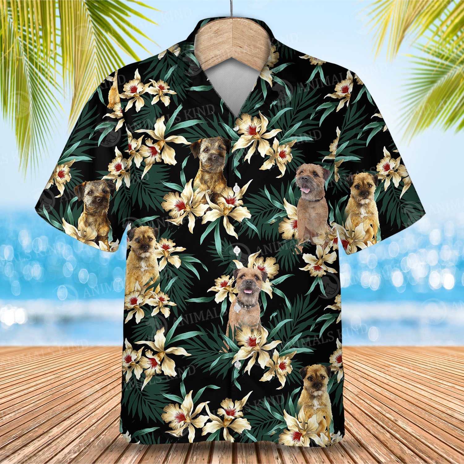 Border Terrier Flower Hawaiian Shirt