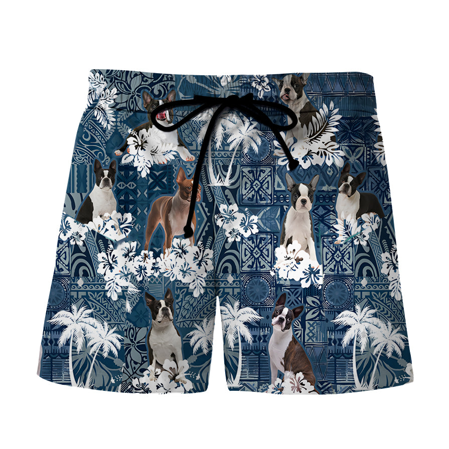 Boston Terrier Hawaiian Shorts