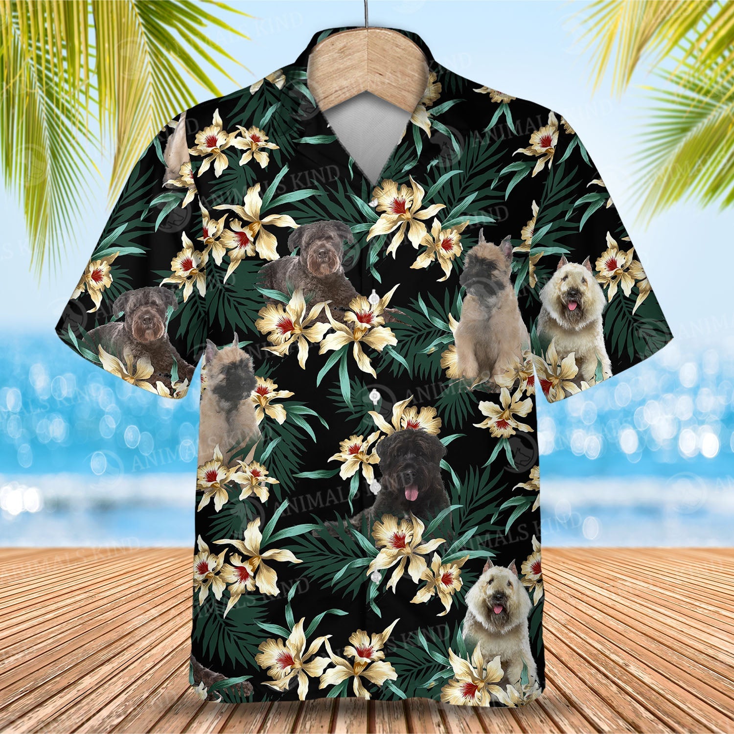 Bouvier des Flandres Flower Hawaiian Shirt