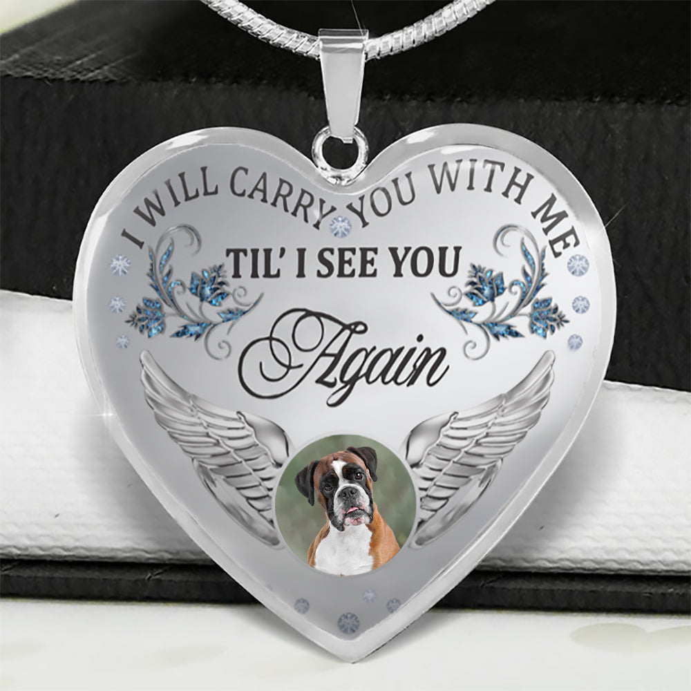 Boxer Carry You With Me Memorial Necklace