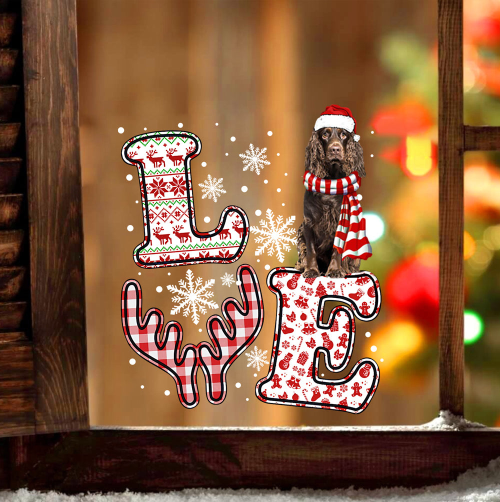 Boykin Spaniel LOVE Reindeer Christmas Sticker