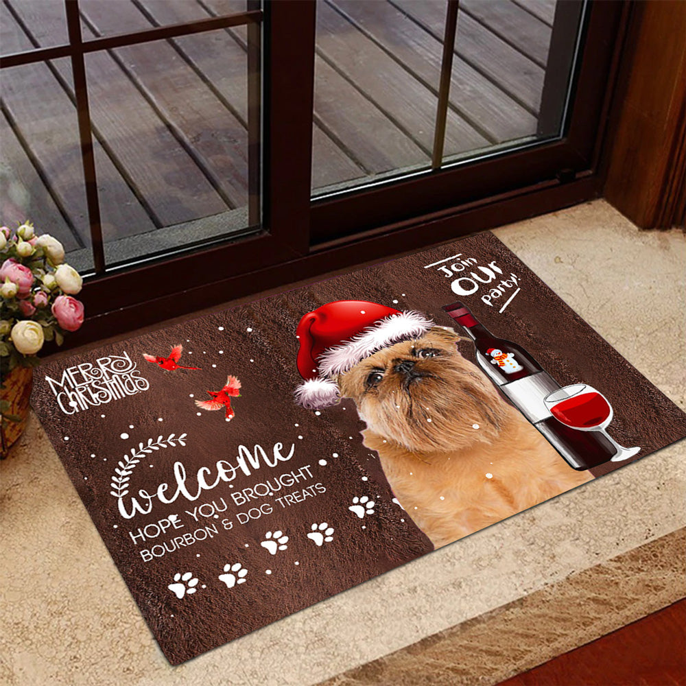 Brussels Griffon Join Our Party Christmas Doormat