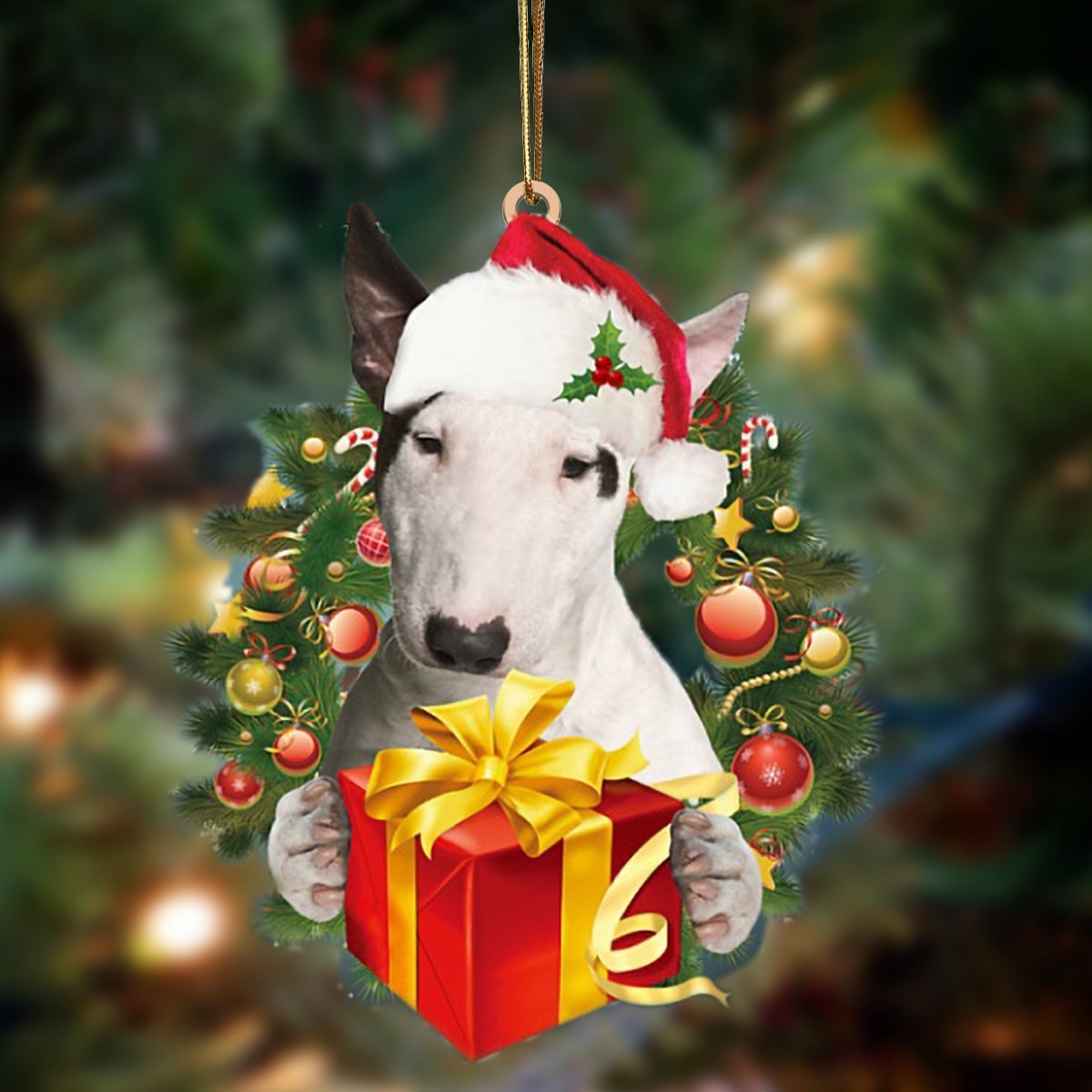 Bull Terrier-Dogs give gifts Hanging Ornament