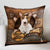 Bull Terrier With Bone Retro Pillowcase