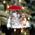 Bull Terrier With Snowman Christmas Ornament
