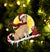 Bulldog On The Candy Cane Christmas Ornament