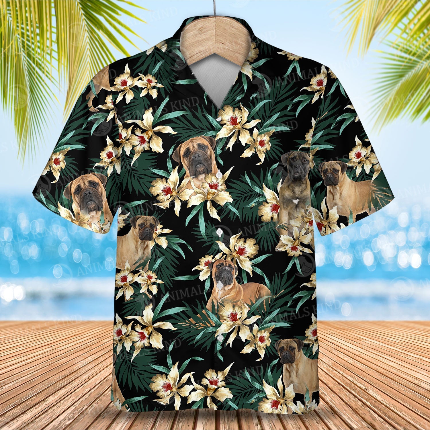 Bullmastiff Flower Hawaiian Shirt