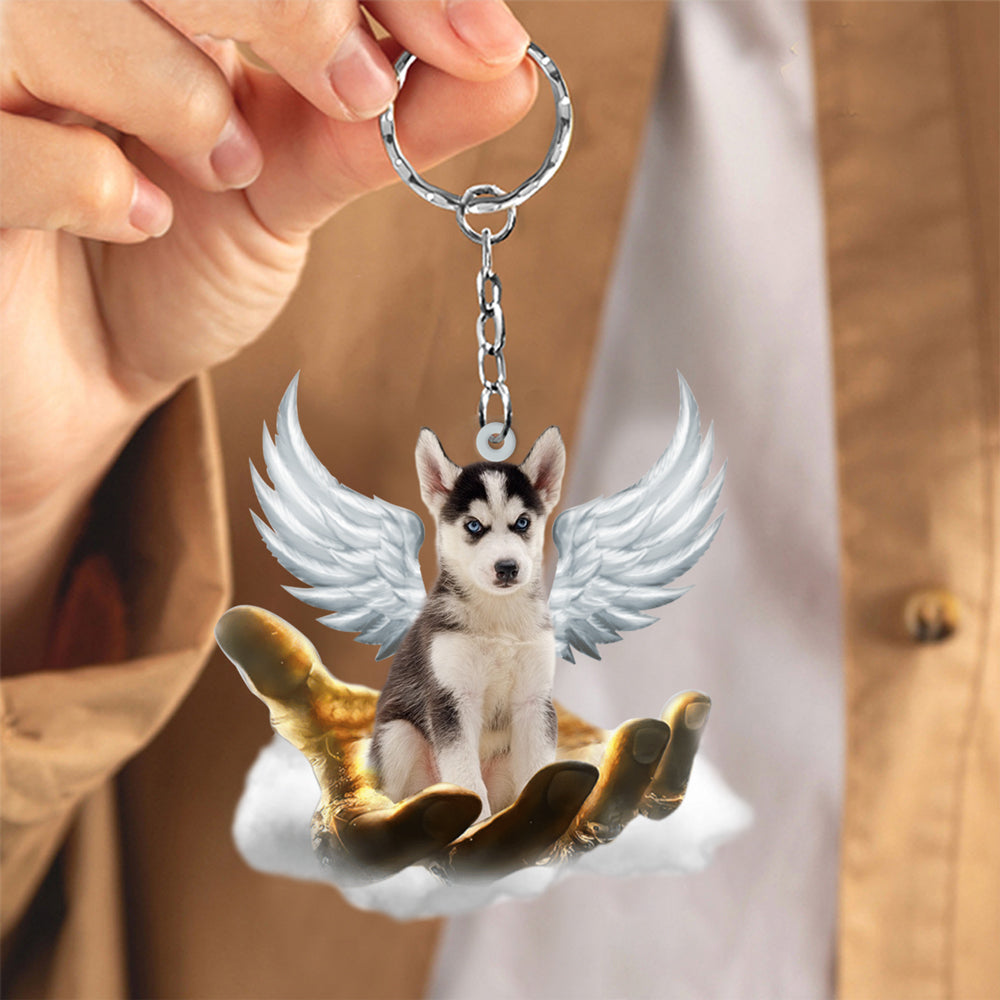 Husky On The Hands Of Jesus Key chain