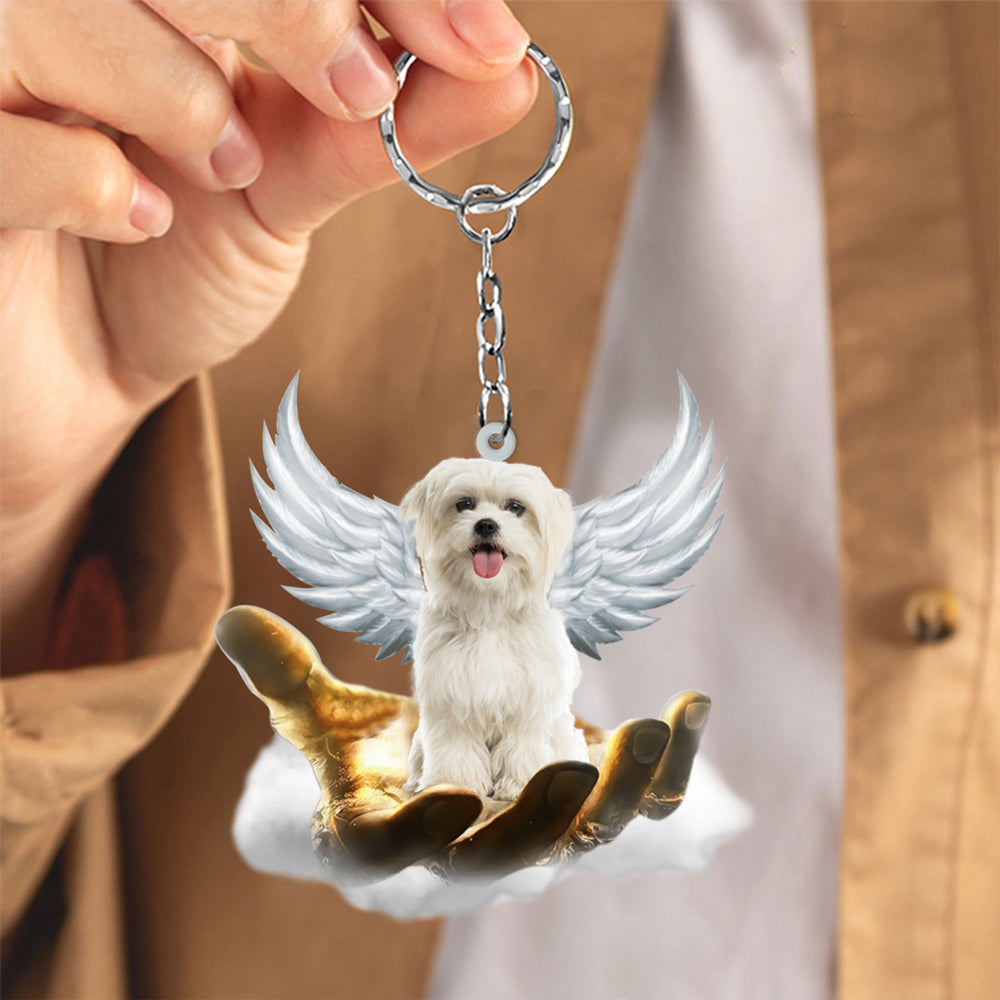 Maltese On The Hands Of Jesus Key chain