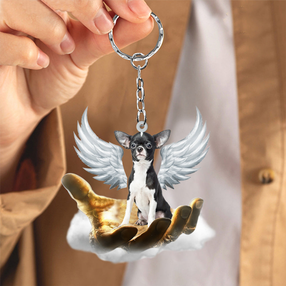 Chihuahua On The Hands Of Jesus Key chain