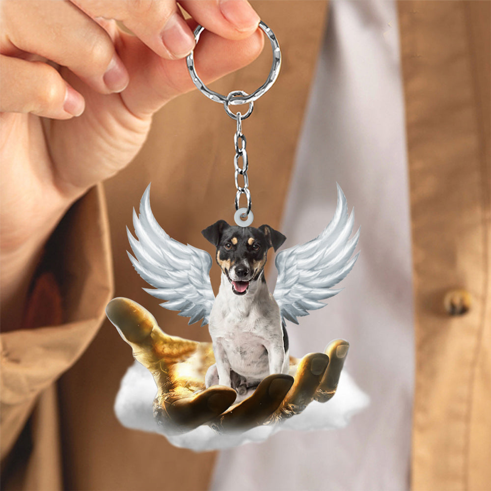Jack Russell Terrier On The Hands Of Jesus Key chain