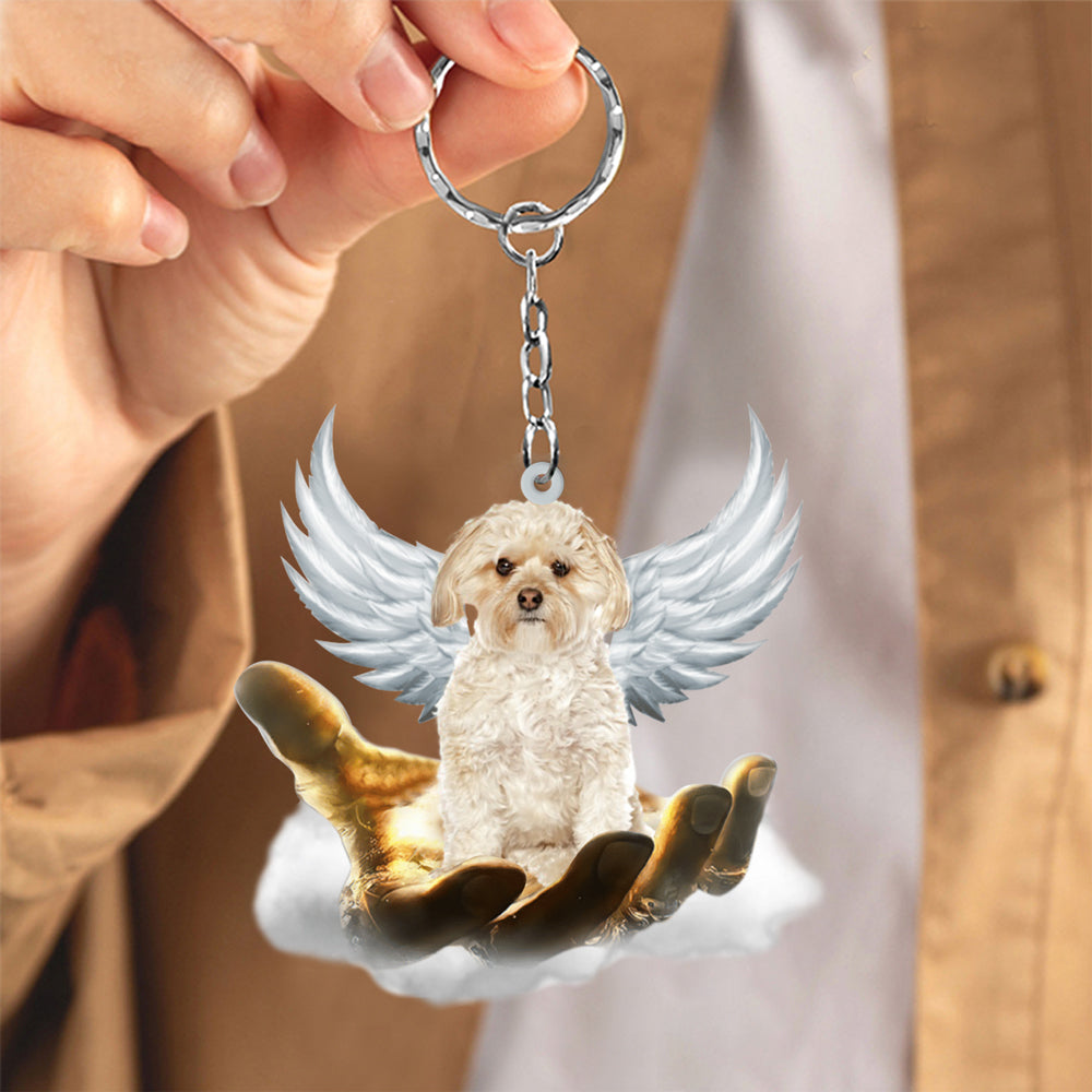 Morkie On The Hands Of Jesus Key chain