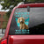 CREAM Long Haired Dachshund Walks With Me Sticker