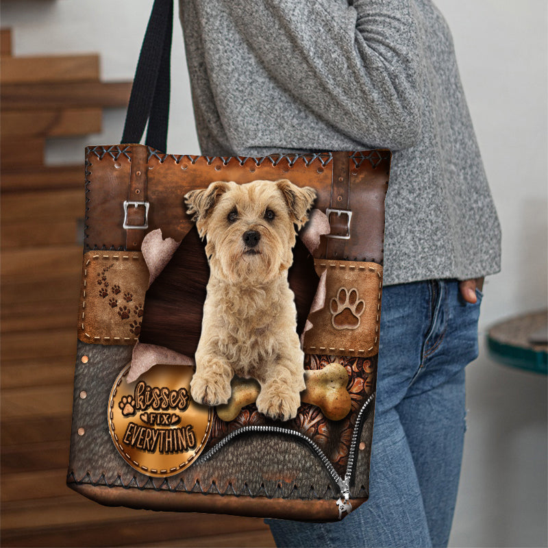 Cairn Terrier With Bone Retro Tote Bag